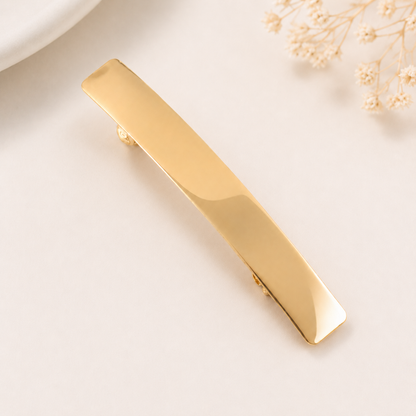 Metallic rectangle hair barrette