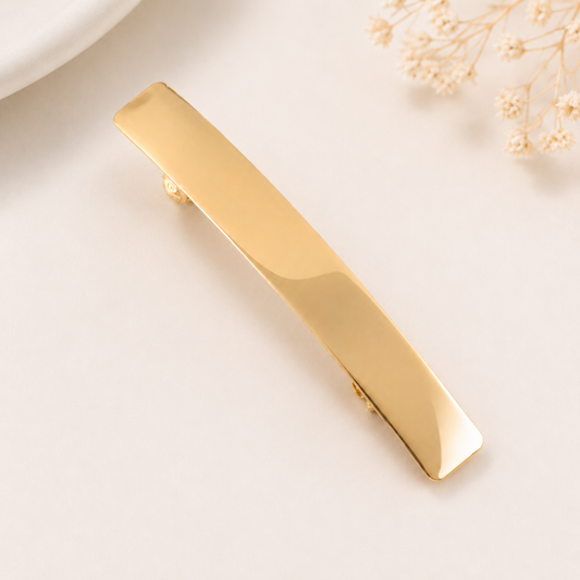 Metallic rectangle hair barrette
