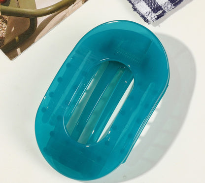 Oval flat hair claw