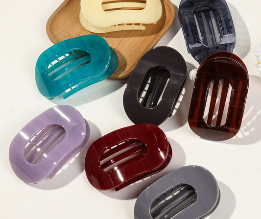 Oval flat hair claw