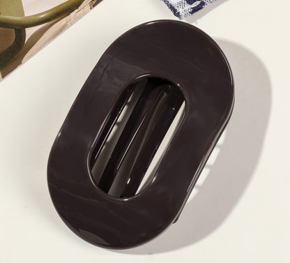 Oval flat hair claw