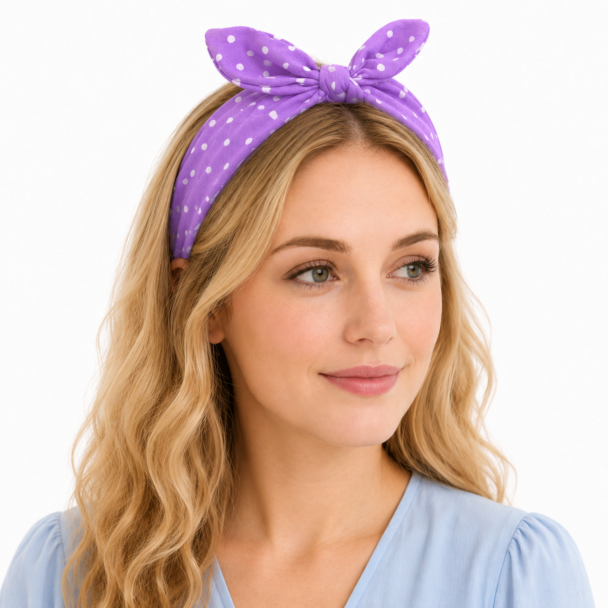 Polka dots headband with bow
