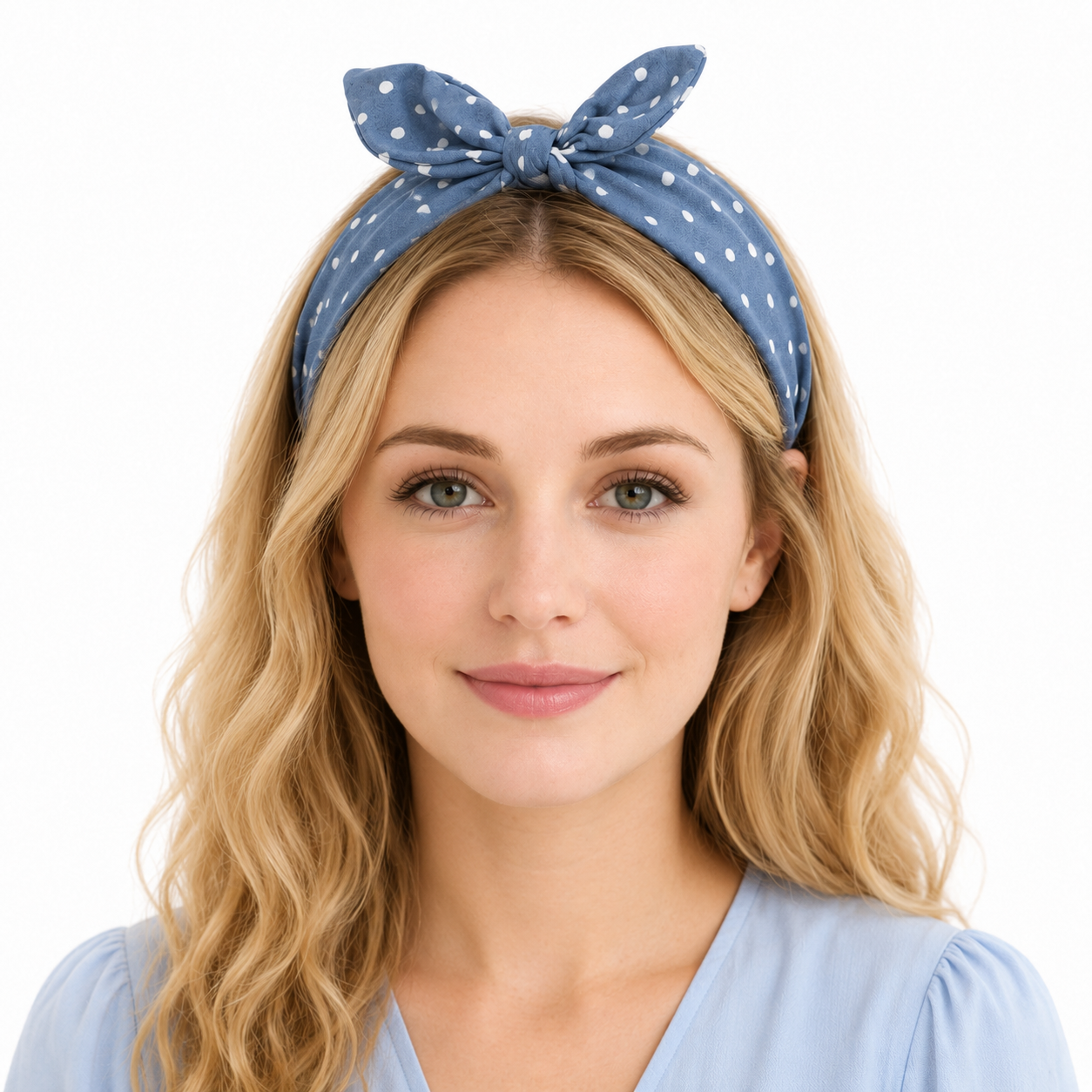 Polka dots headband with bow