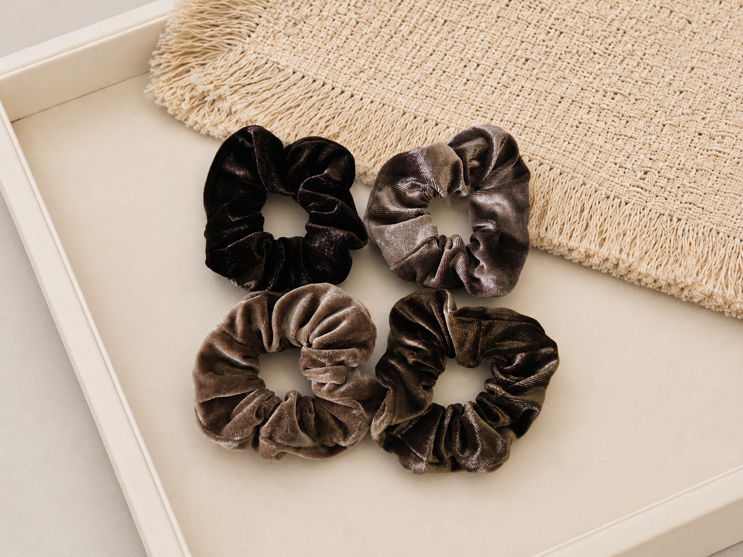 4-pack small velvet scrunchies