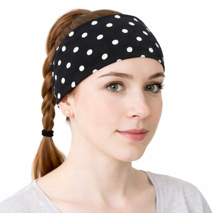 Polka dots print knotted bandanna hair band