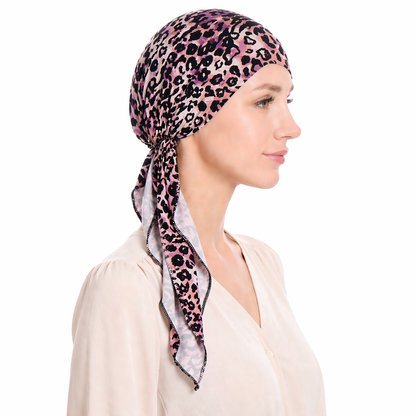 Printed hair cap with scarf