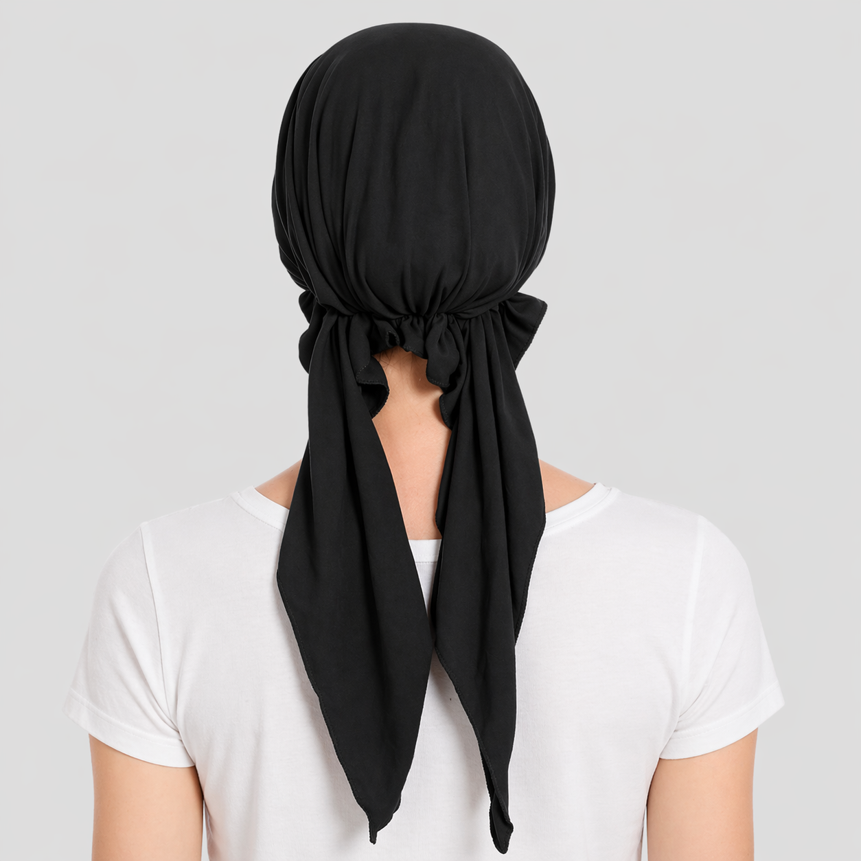 Super soft plain hair cap with scarf
