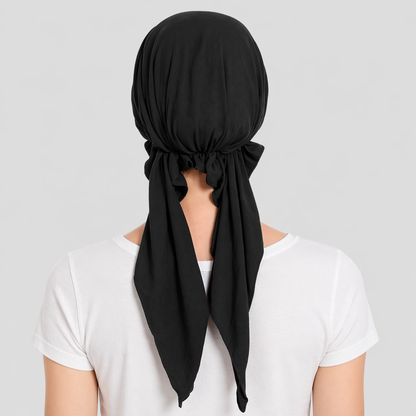 Super soft plain hair cap with scarf