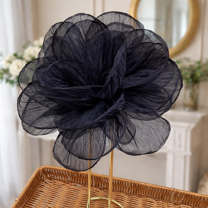 Black organza extra-large hair claw