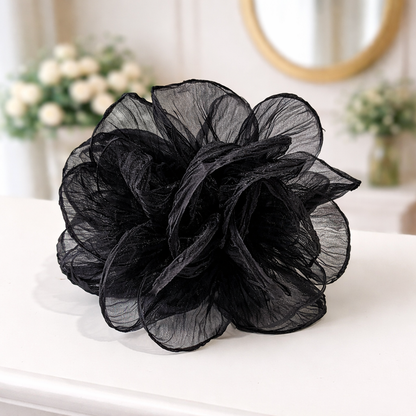 Black organza extra-large hair claw