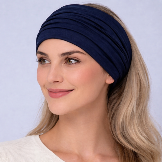 Super wide twist front stretchy headband