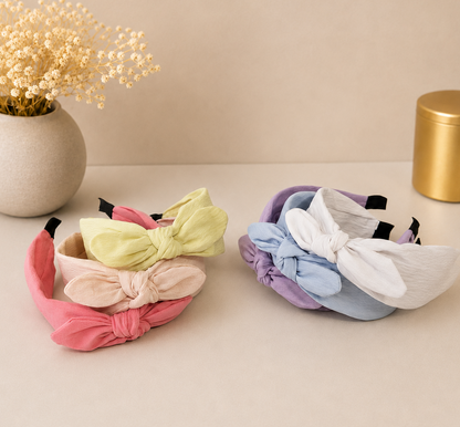 Plain headband with bow