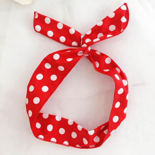 Polka dots twist hair scarf