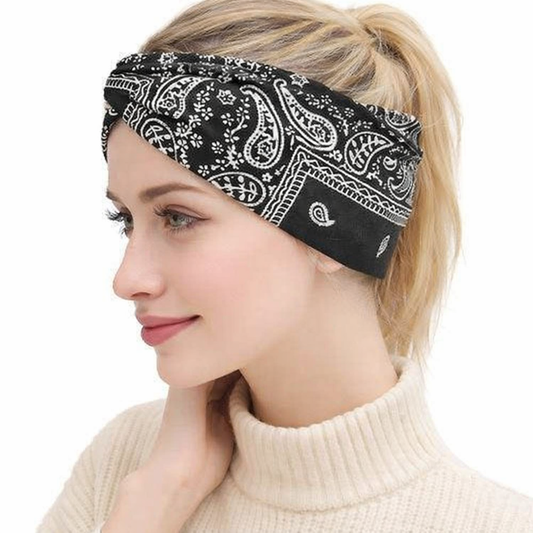 Paisley print turban headband