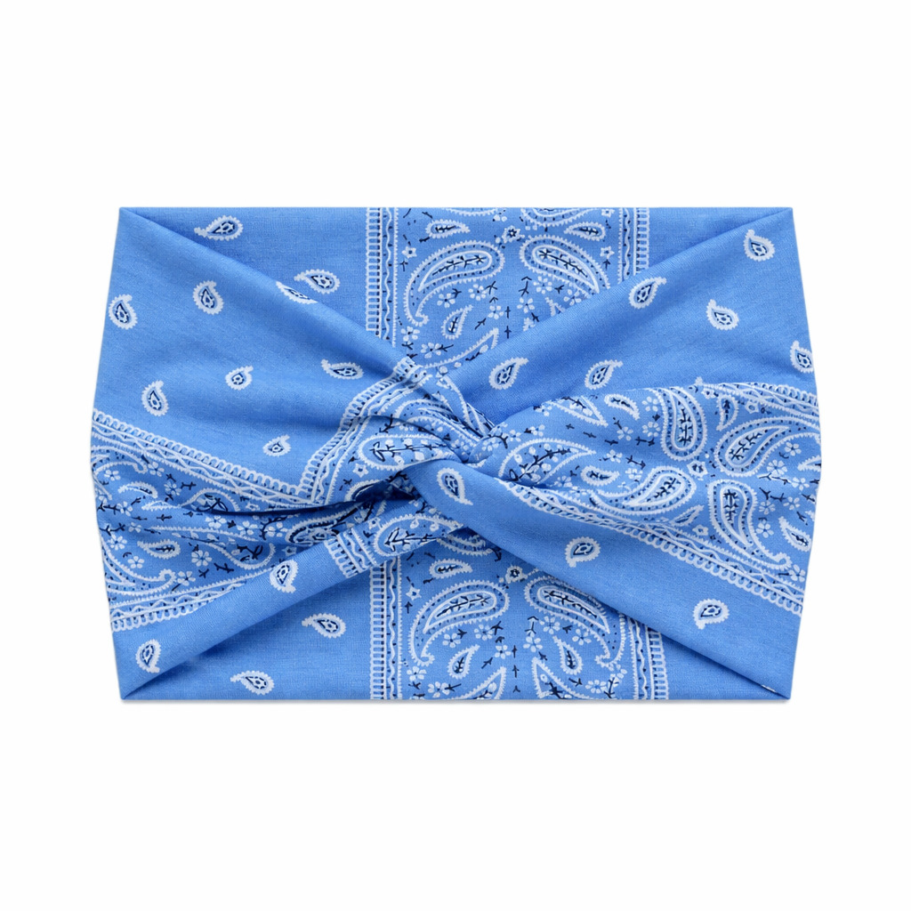 Paisley print super wide twist front stretchy headband