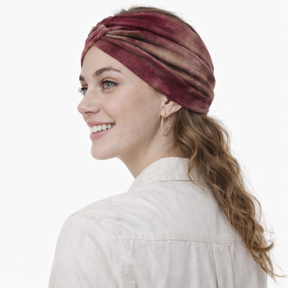 Tie dye print super wide twist front stretchy headband