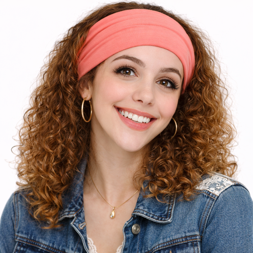 Plain knotted bandanna hair band