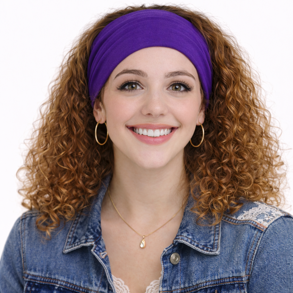 Plain knotted bandanna hair band