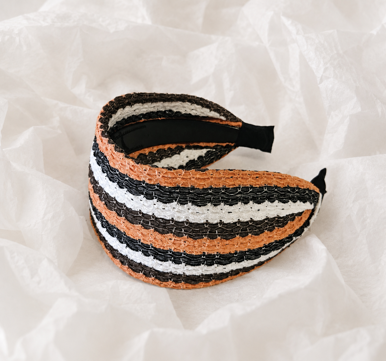 8cm wide multicoloured lace headband