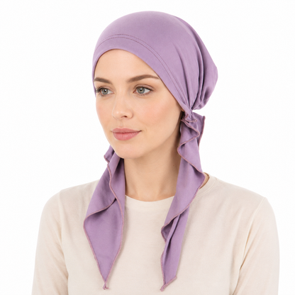 Super soft plain hair cap with scarf