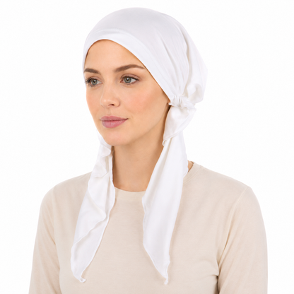 Super soft plain hair cap with scarf