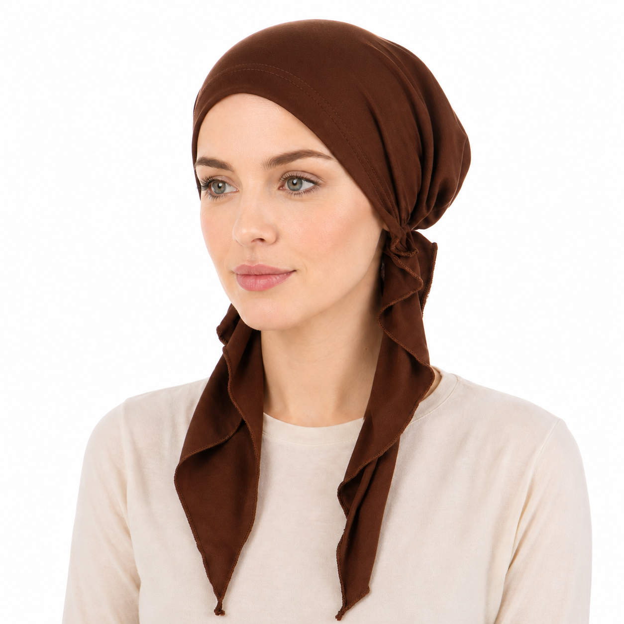 Super soft plain hair cap with scarf