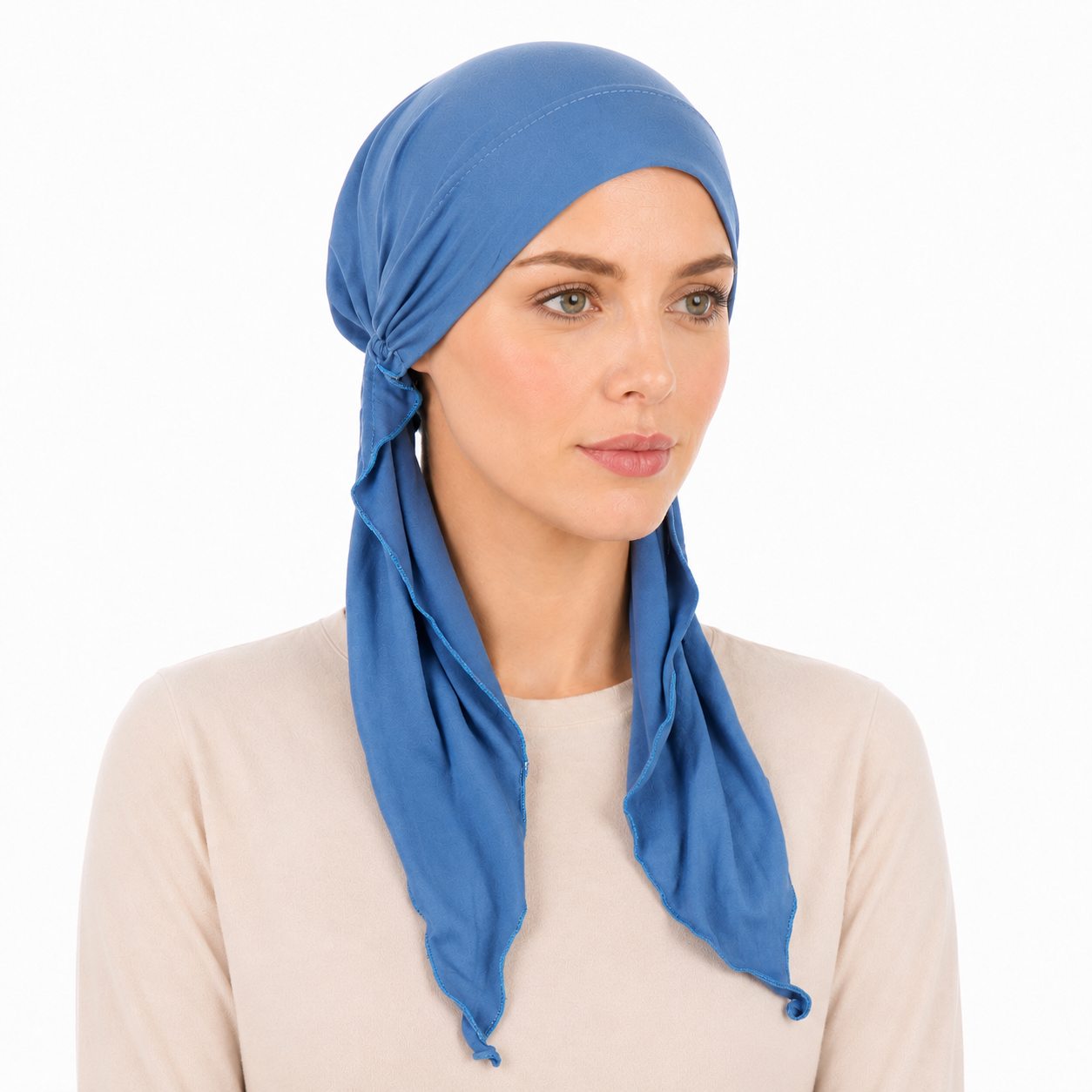 Super soft plain hair cap with scarf