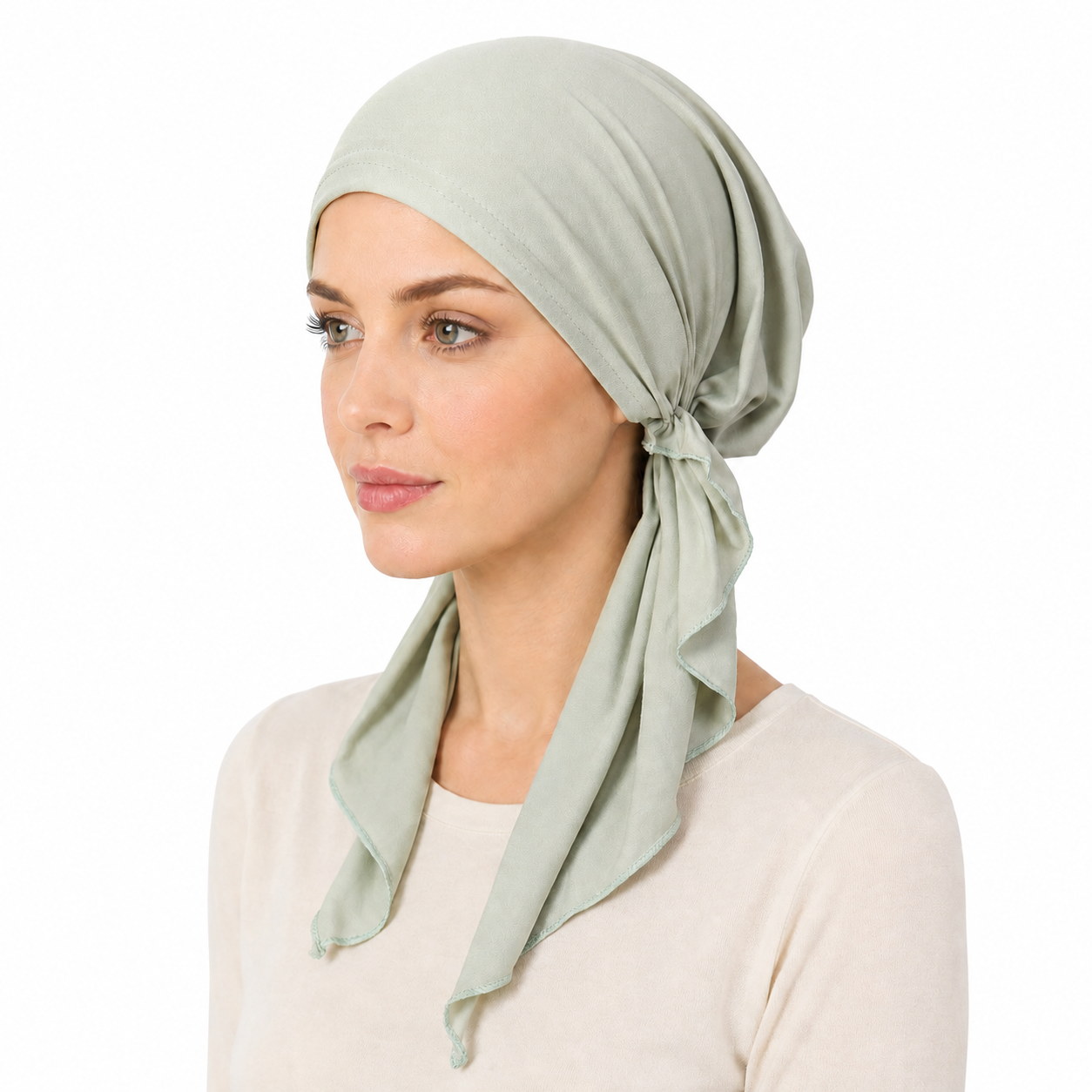 Super soft plain hair cap with scarf