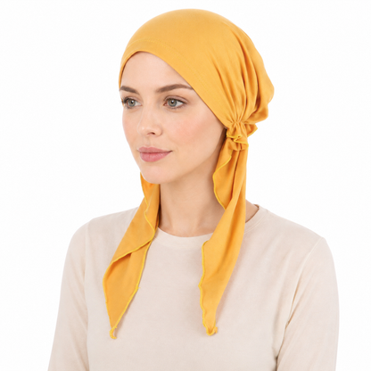 Super soft plain hair cap with scarf