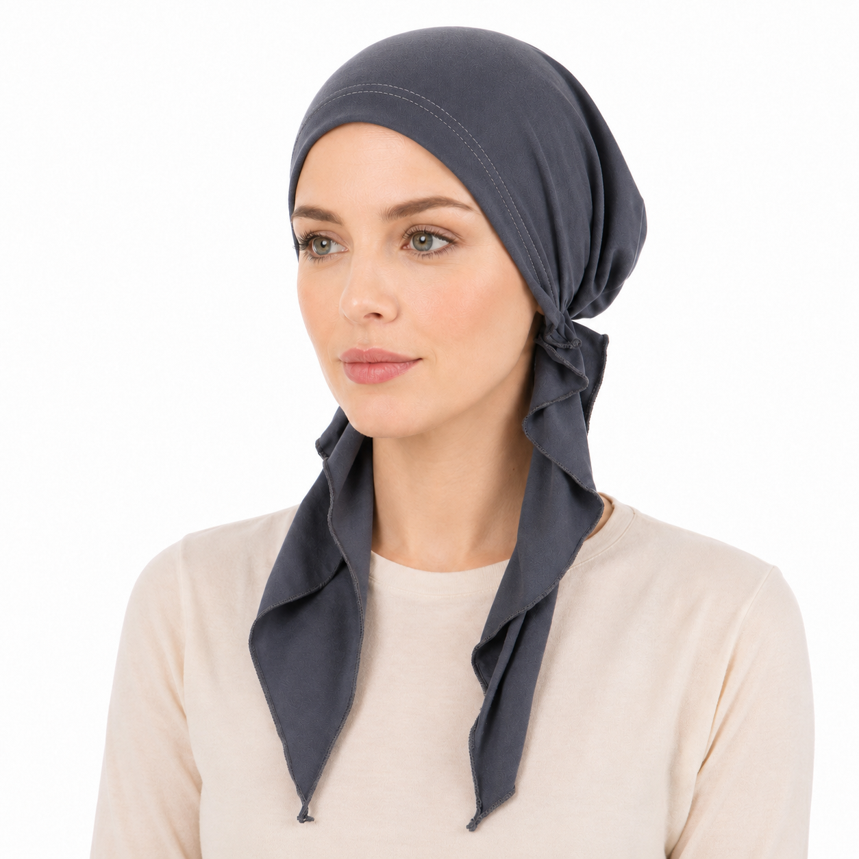 Super soft plain hair cap with scarf