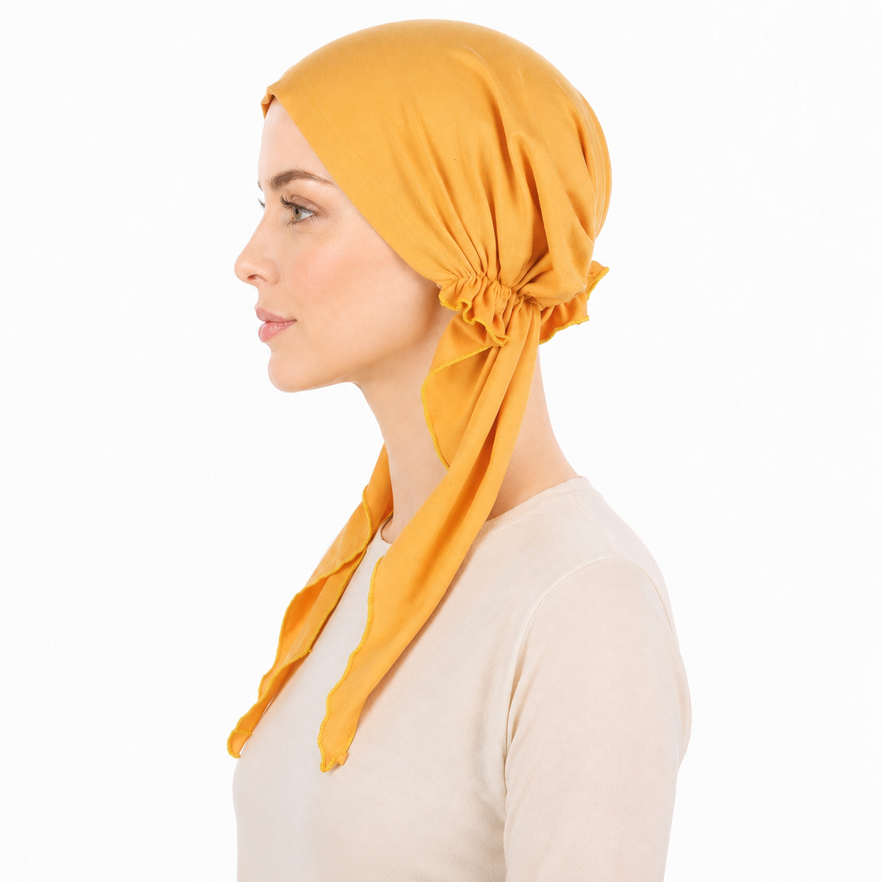 Super soft plain hair cap with scarf