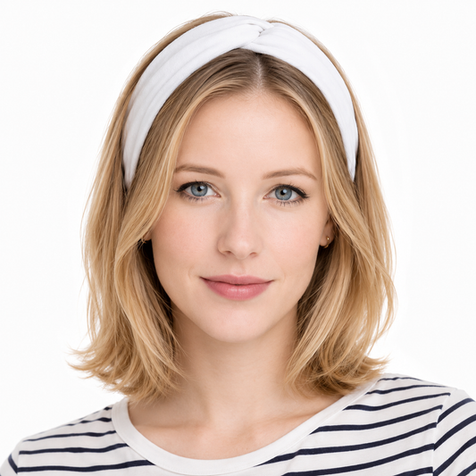 Twist front cotton elastic headband