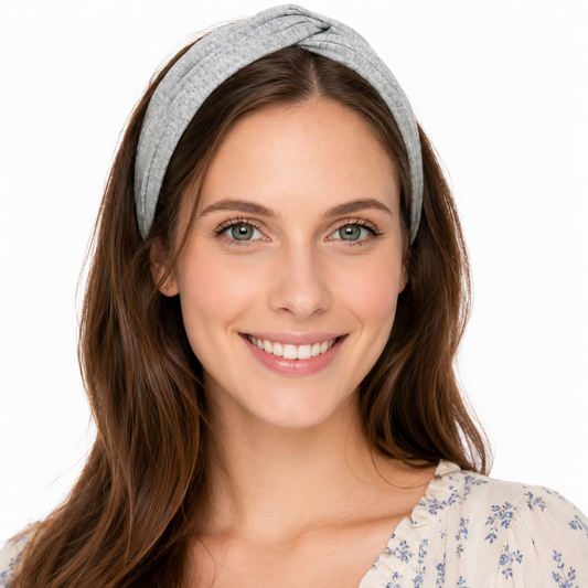 Twist front cotton elastic headband