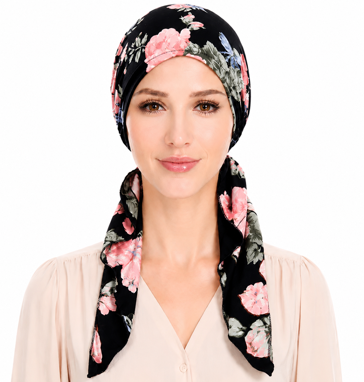 Printed hair cap with scarf