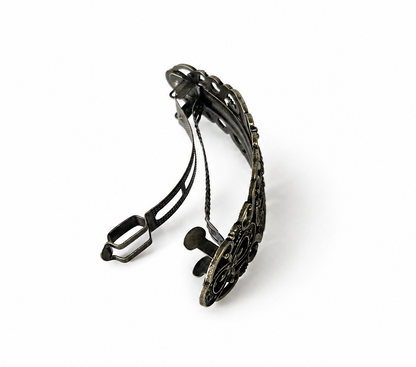 Bronze black metallic floral large hair barrette