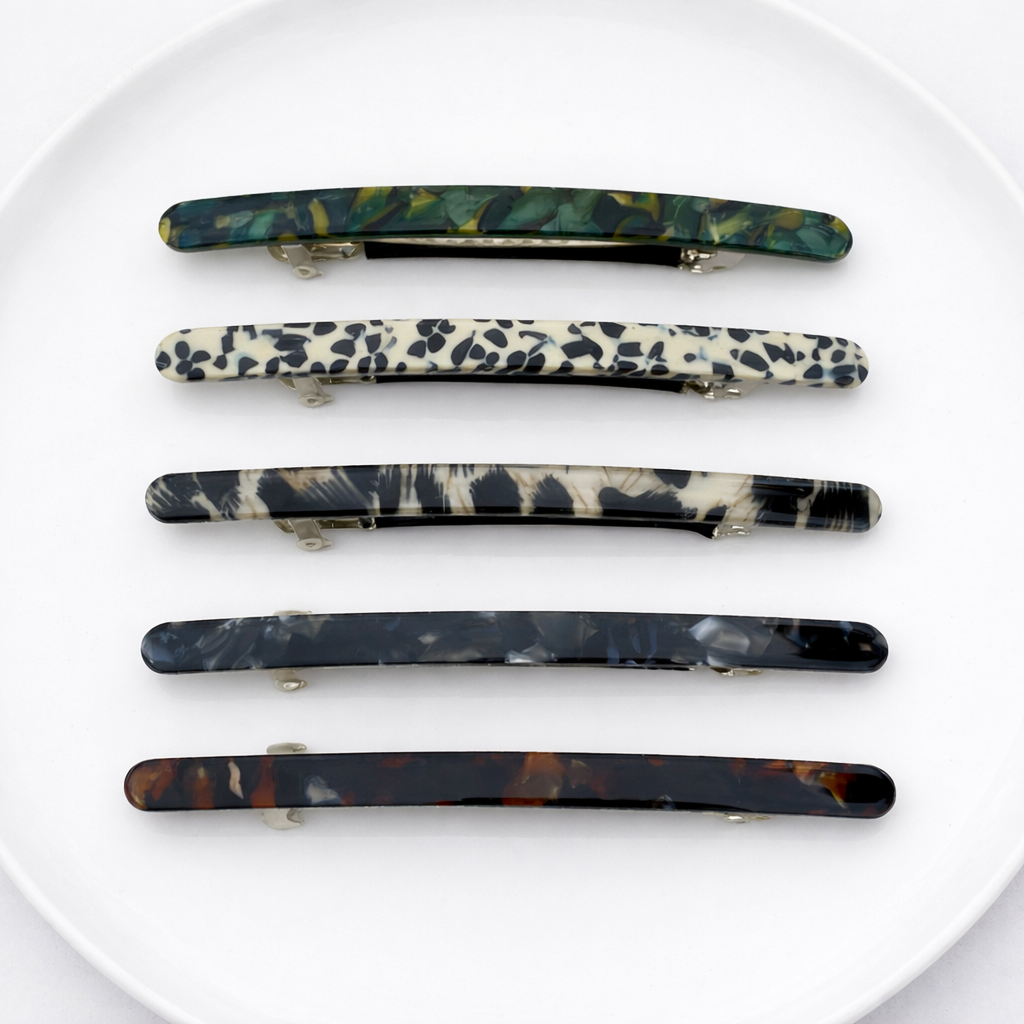 Super slim resin hair barrette