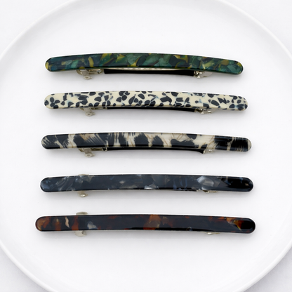 Super slim resin hair barrette