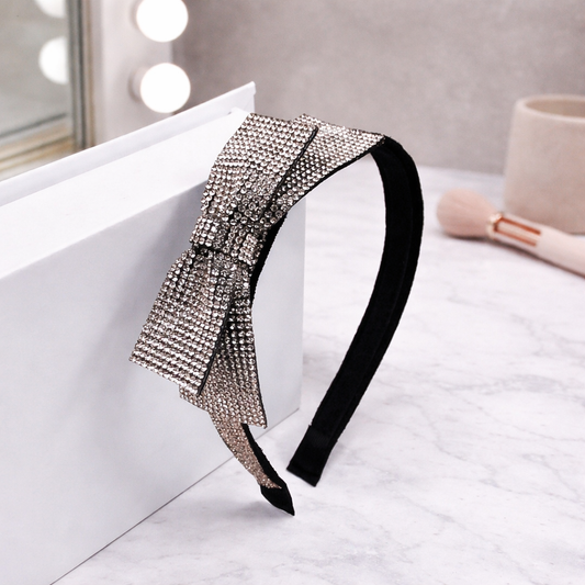 Rhinestone headband with bow