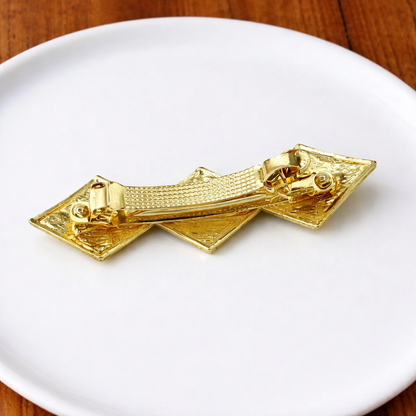 Triple diamonds small hair barrette