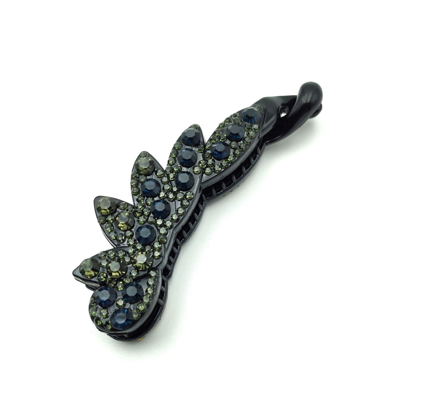 Multi-coloured rhinestones acrylic banana hair clip