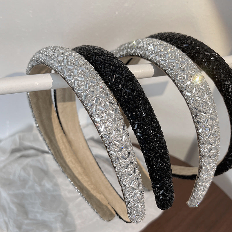 Bling-bling rhinestone thinly padded headband