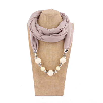 Jersey cotton infinity scarf with jewellery