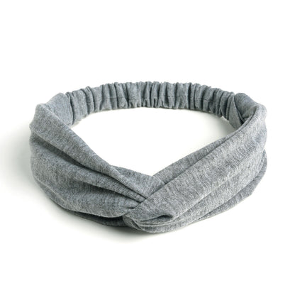 Twist front cotton elastic headband