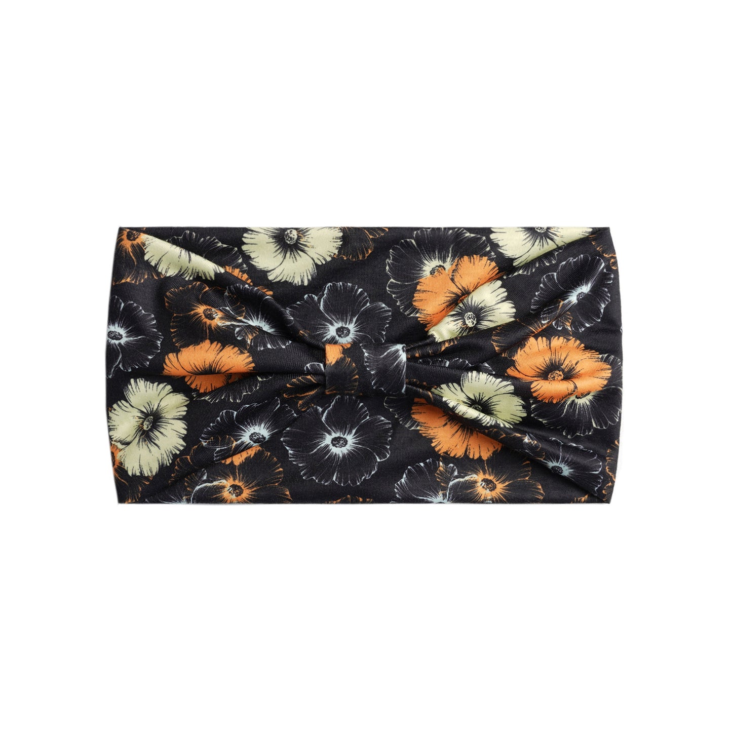 Large flowers print 2-way bandanna hair band