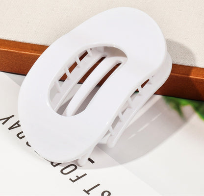 Large oval flat hair claw