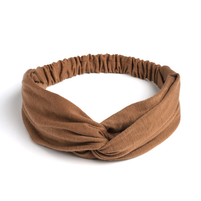 Twist front cotton elastic headband