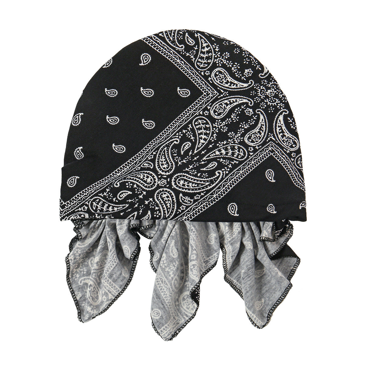 Printed hair cap with tail