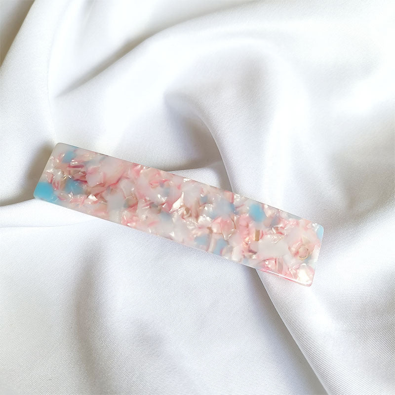 Large resin hair barrette in multi colours