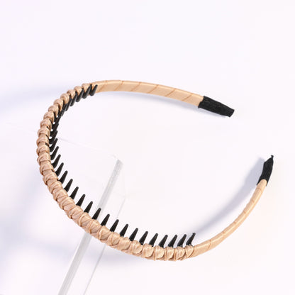 Satin ruched headband with teeth