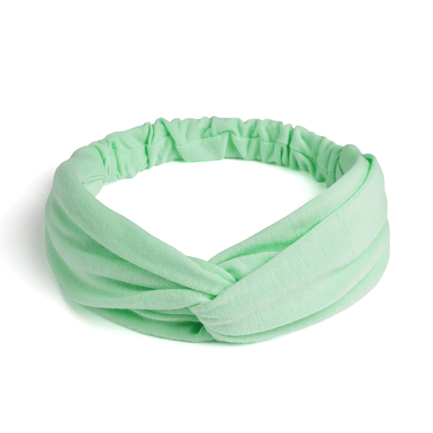 Twist front cotton elastic headband